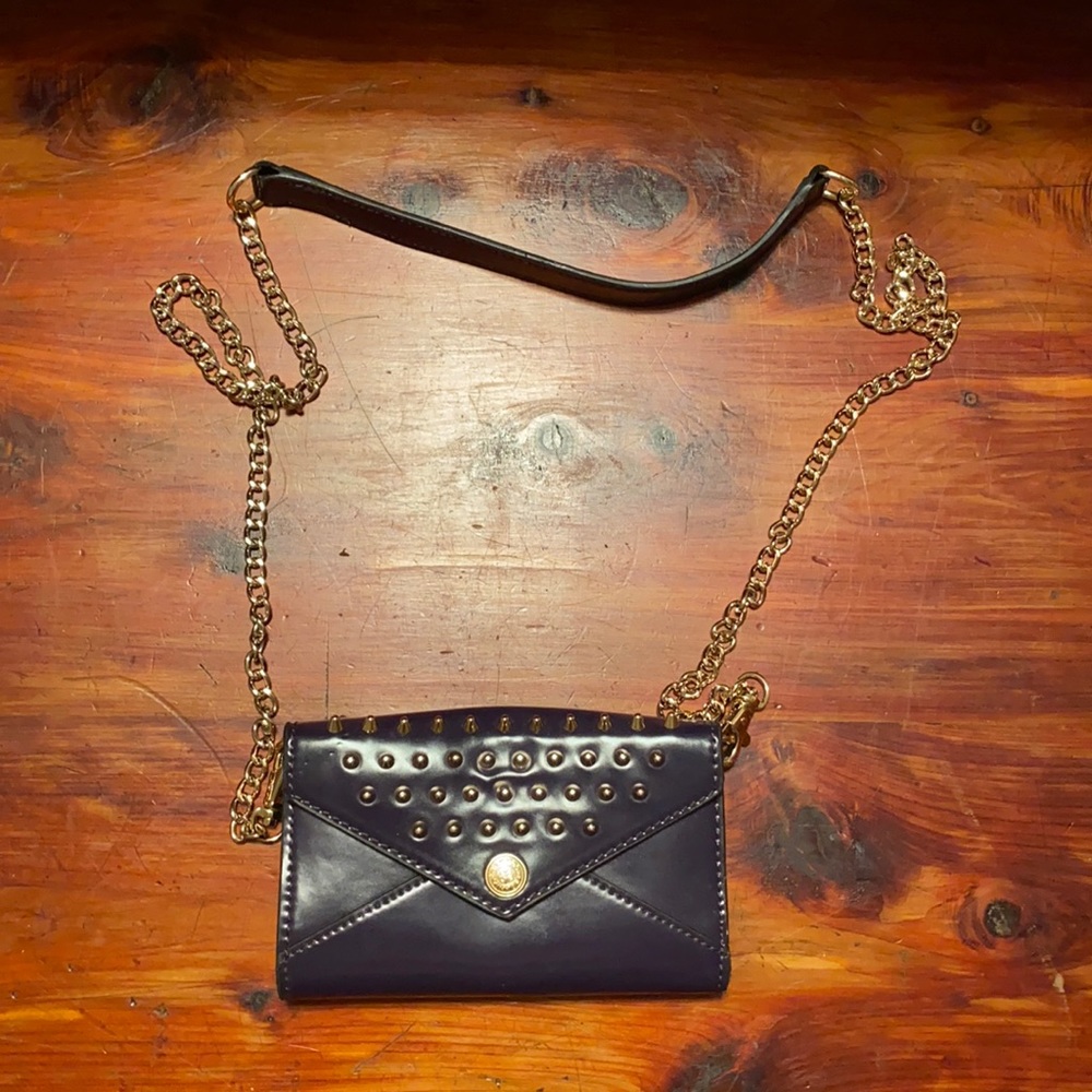 Rebecca Minkoff envelope leather clutch with strap